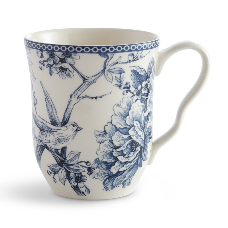 222 Fifth Adelaide 16-Piece Porcelain Dinnerware Set, Blue