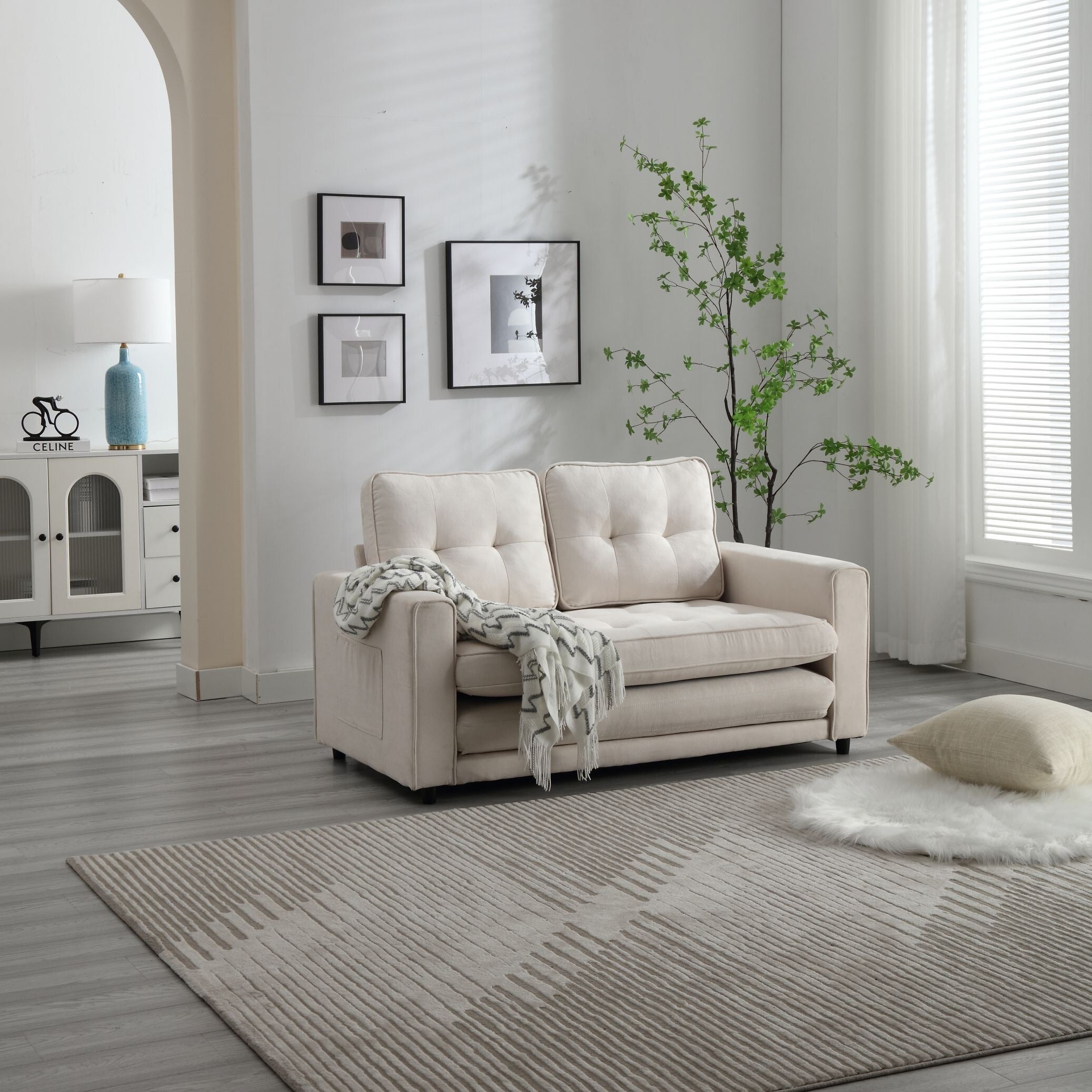 3 Fold Convertible Futon Couch Sleeper Sofa Bed