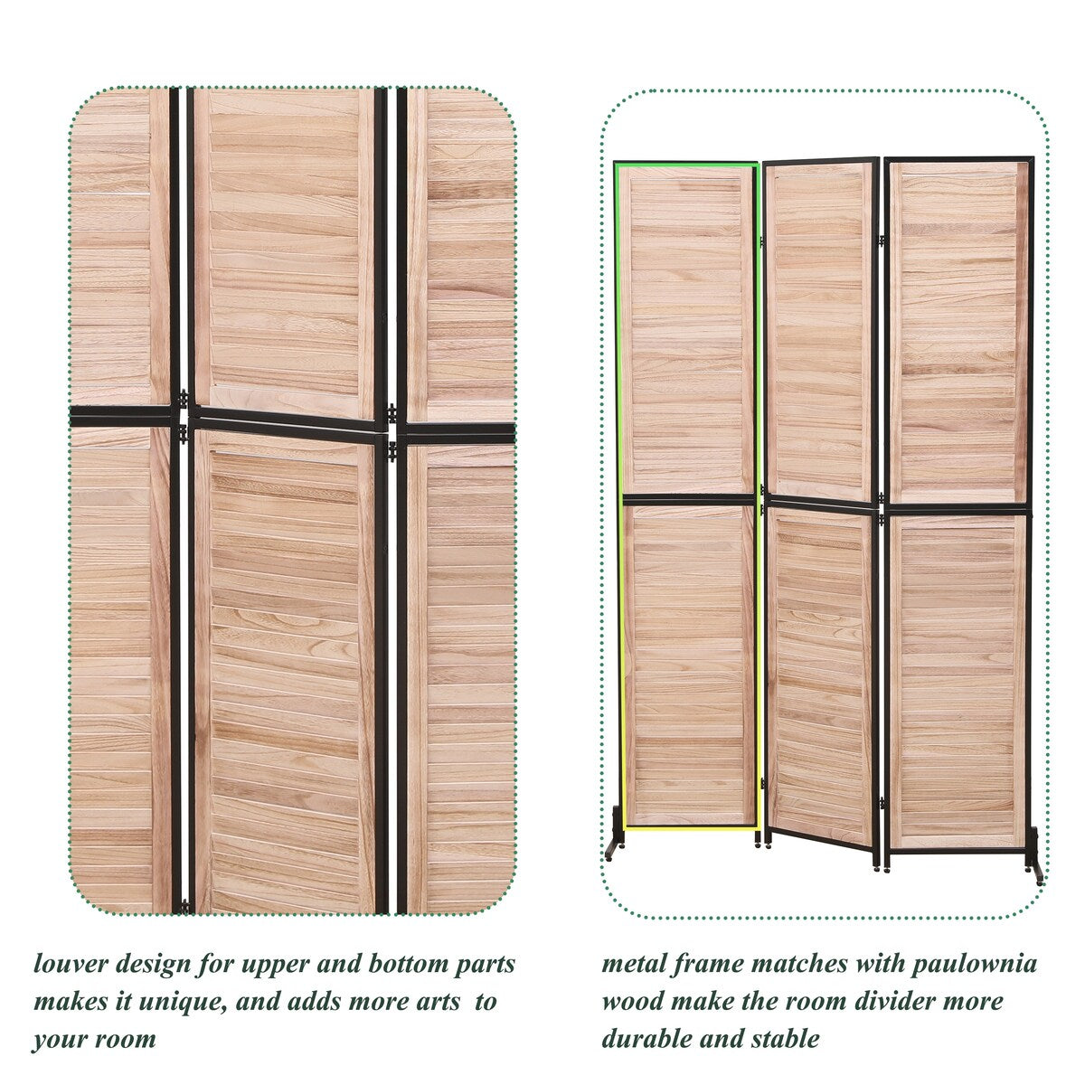 3 Panel Room Dividers and Folding Privacy Screen Natural Wooden Room Partitions 6ft Wall Divider for Room Separation