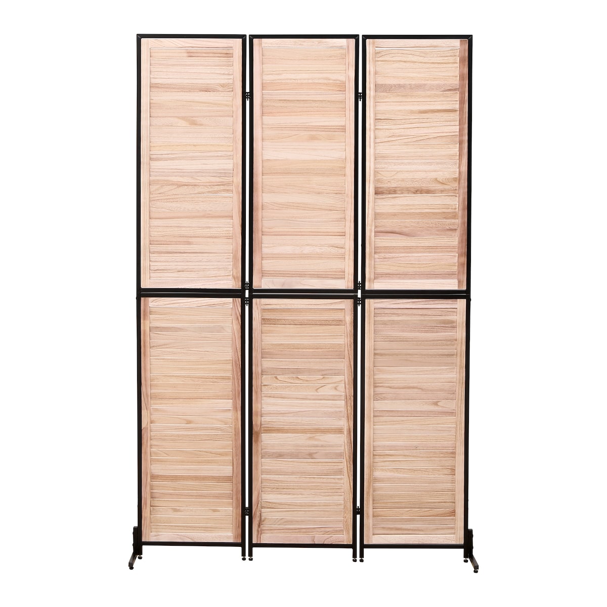 3 Panel Room Dividers and Folding Privacy Screen Natural Wooden Room Partitions 6ft Wall Divider for Room Separation