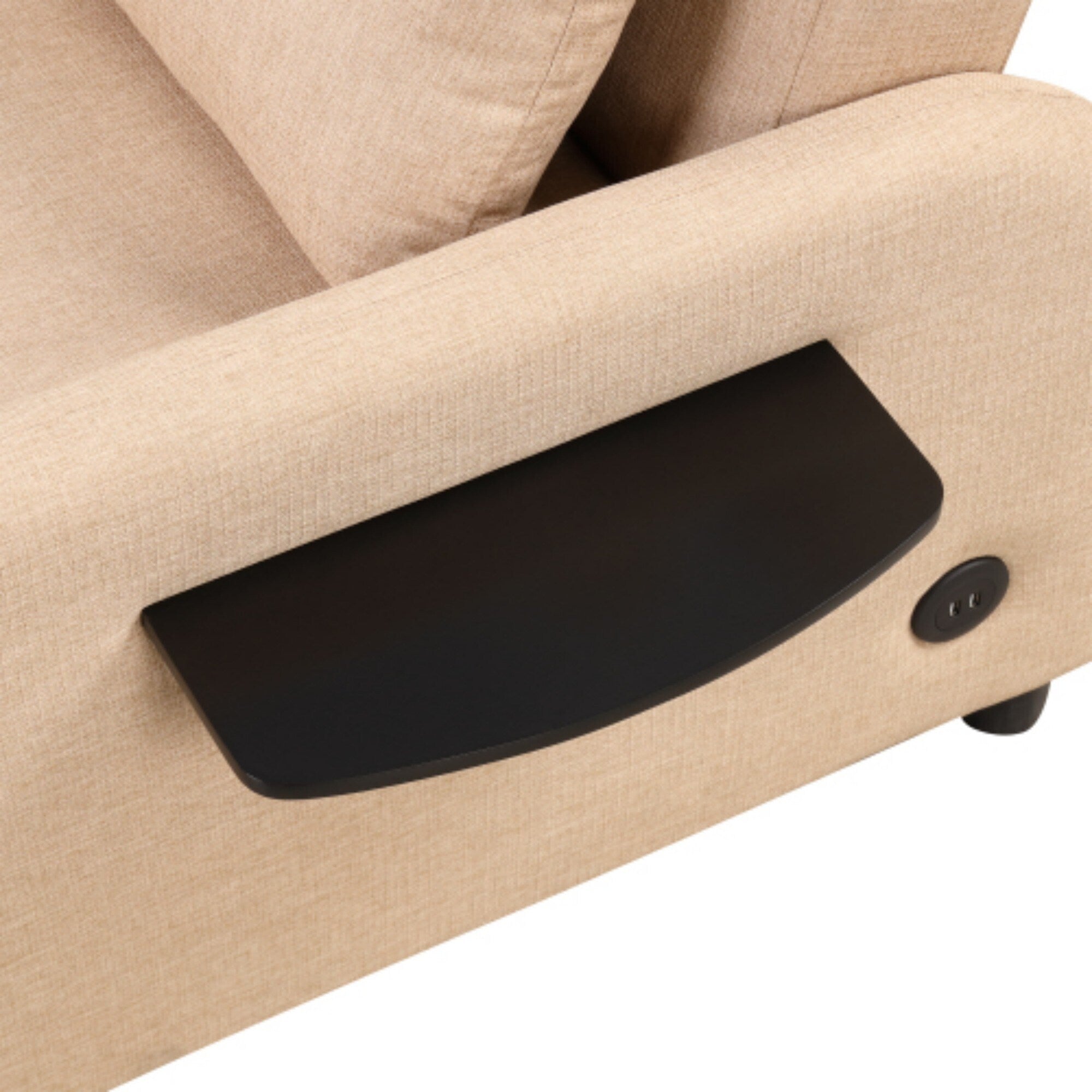 3-in-1 Pull-Out Sofa Sleeper with Collapsible Wing Table & USB Ports by Harper&Bright Designs