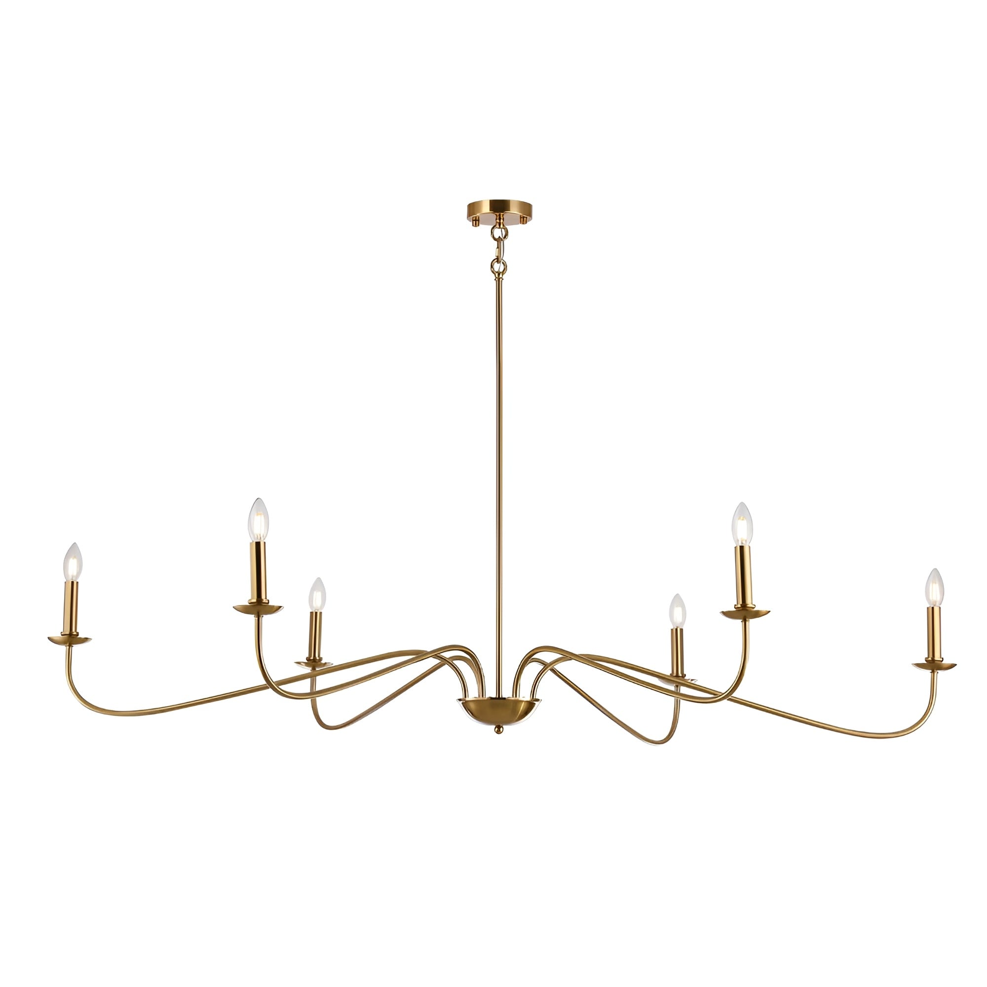 6-Light Classic French Minialist Chandelier with Candle-Style Lighting
