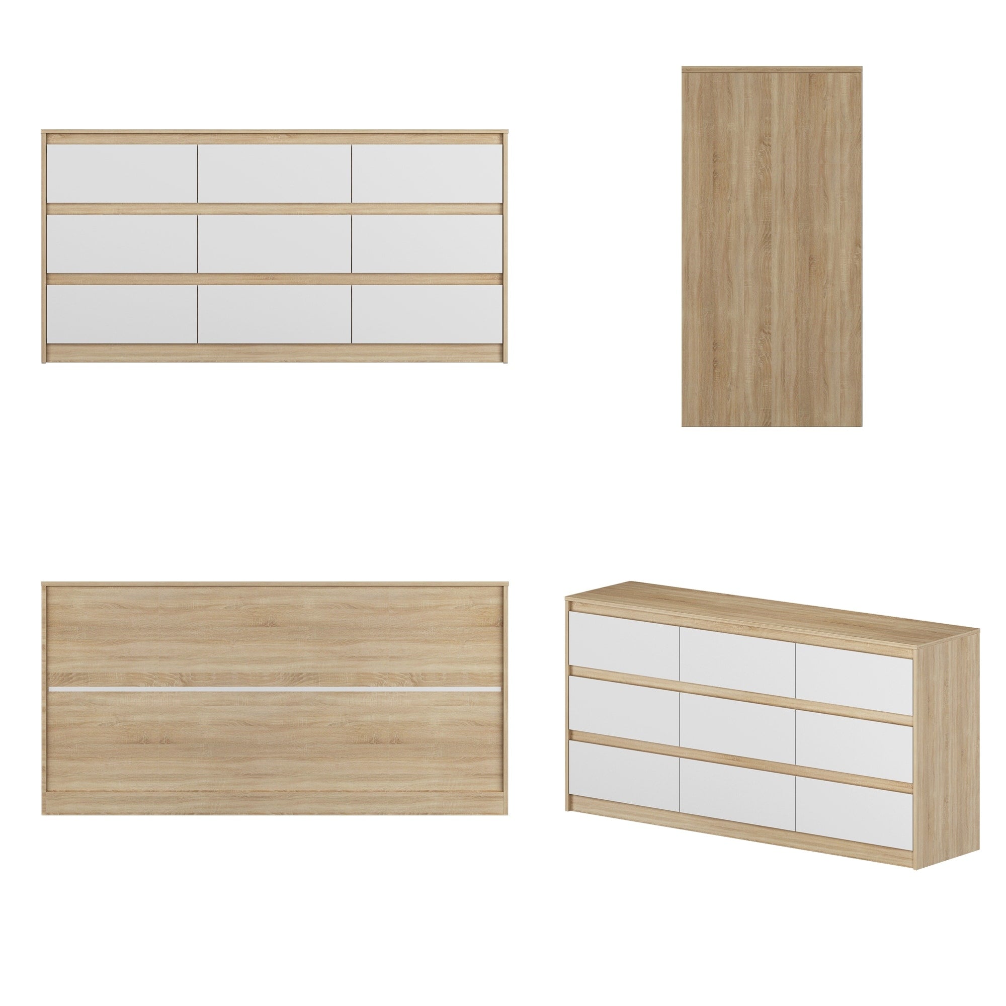 63W 9 Drawer Dresser Accent Dresser for Living Room Bedroom Chest