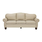 Flavio 81″ Genuine Leather Sofa – Vintage Glam Mid-Century Design