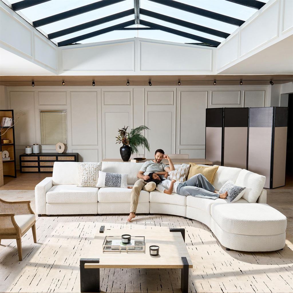 Aeris 138 Modern Curved Sectional Couch & Sofa With Curved Aesthetic