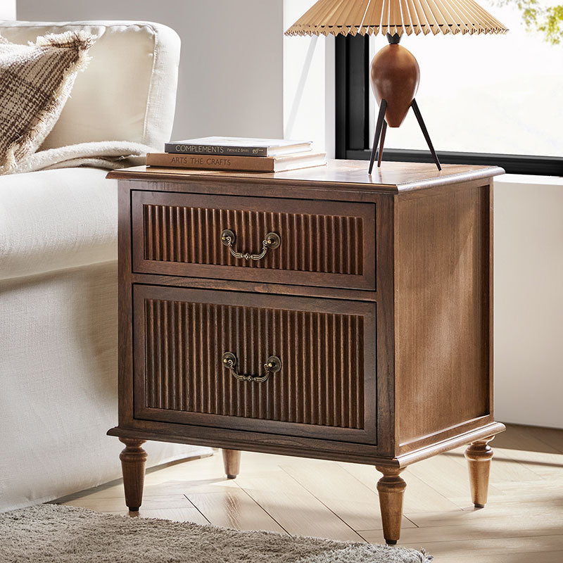 Farmhouse Solid Wood Nightstand (Optional Types)