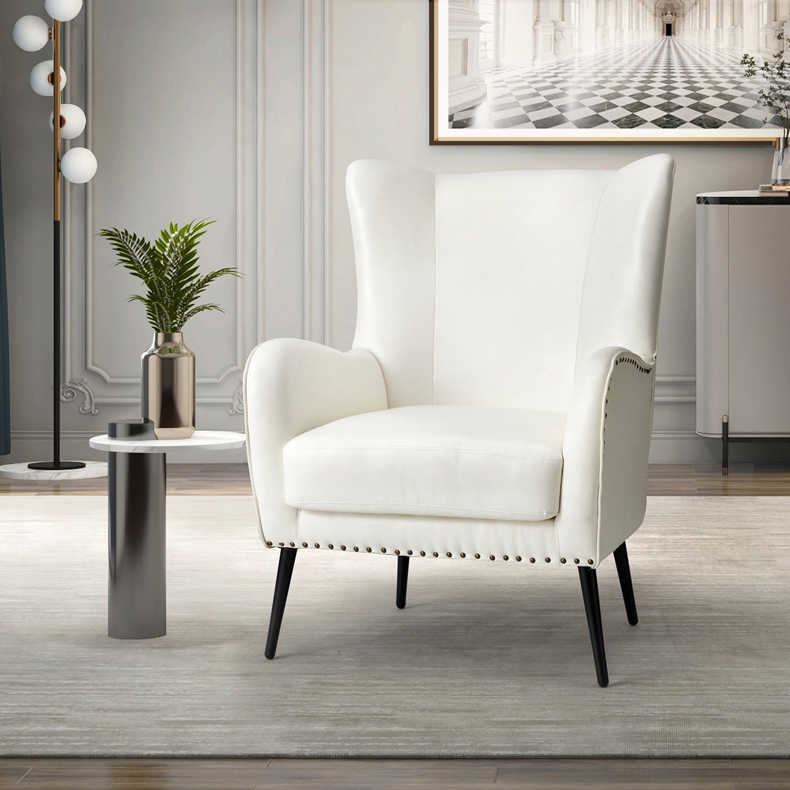 Shepherd Wingback Vegan Leather Armchair(Optional Types)