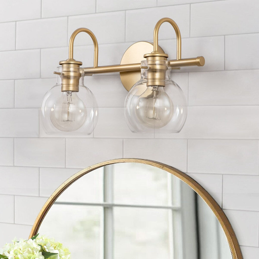 2/3 Light Bathroom Vanity Light Wall Sconce with Glass Shade