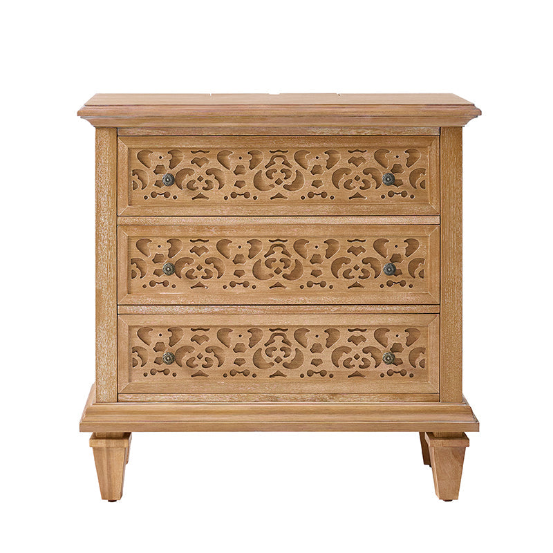 Colombo 3-Drawer Nightstand with Built-In Outlets(Optional Types)