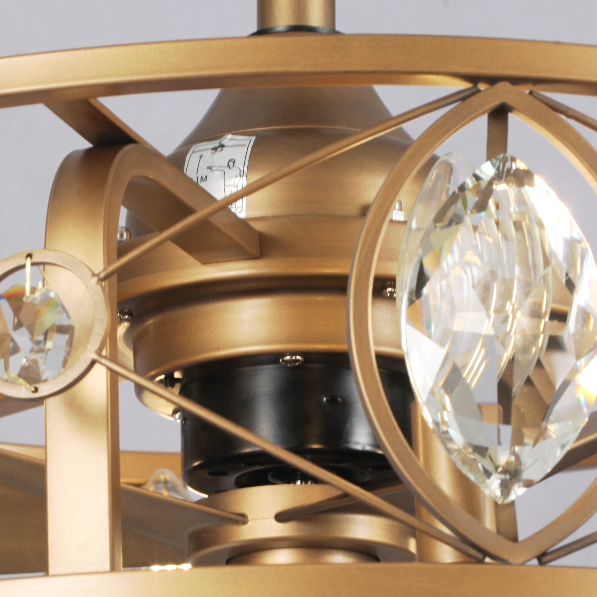 22 Modern Crystal Caged Ceiling Fan Chandelier with Remote