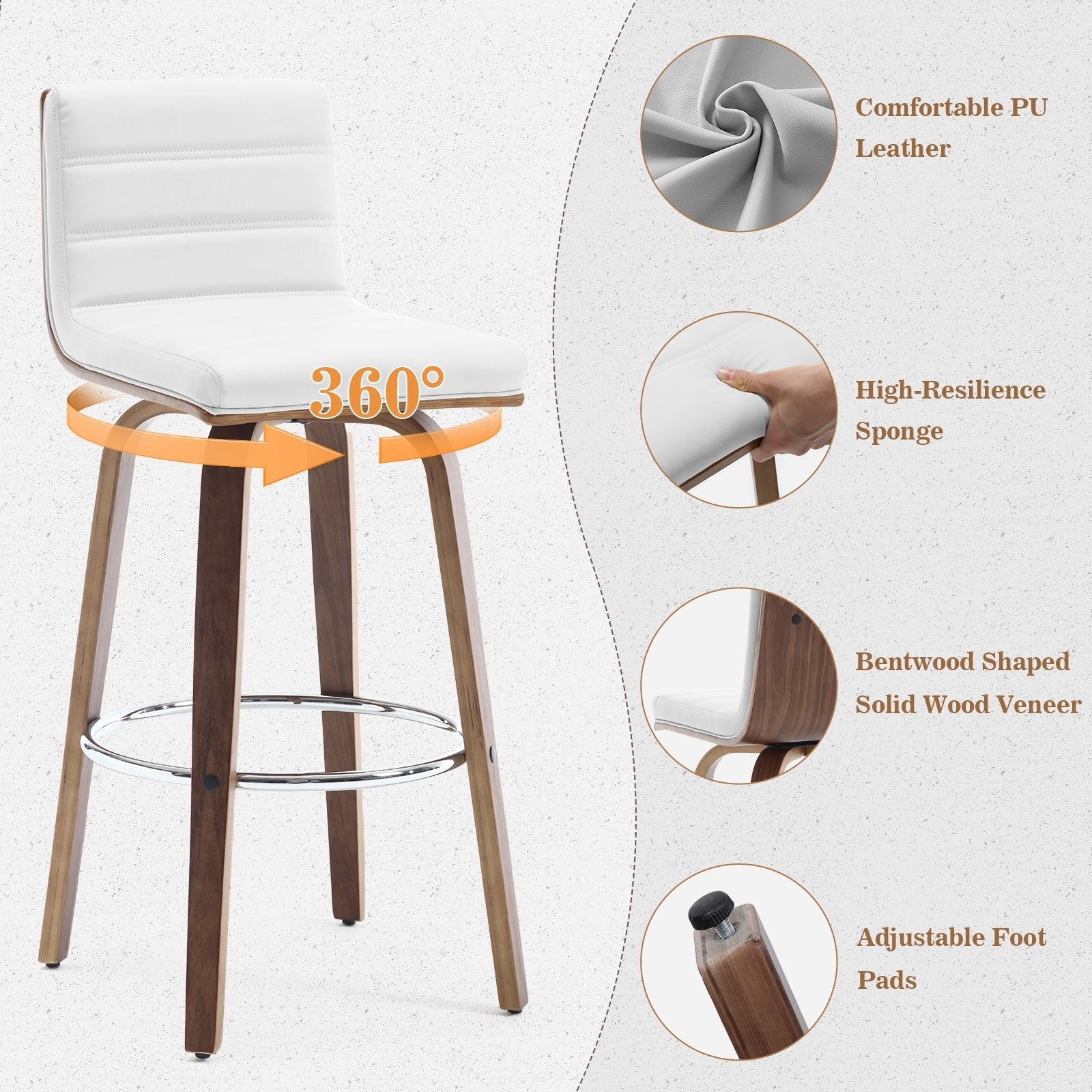 26/29 Faux Leather Swivel Bar/Counter Stools, Set of 2/3