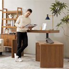 Veritas 360-Degree Rotating Desk Electric Adjustable Standing Desk with Flip-Top Lid
