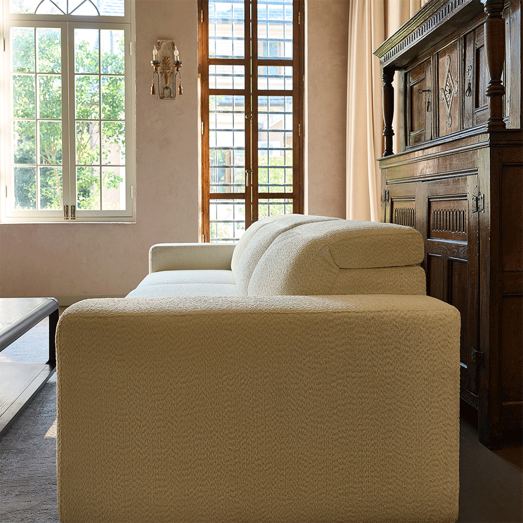 Moussea Modern Chenille Power Reclining Sofa with Sofa Bed Functionality