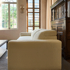 Moussea Modern Chenille Power Reclining Sofa with Sofa Bed Functionality