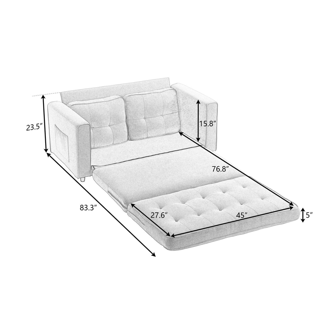 3 Fold Convertible Futon Couch Sleeper Sofa Bed