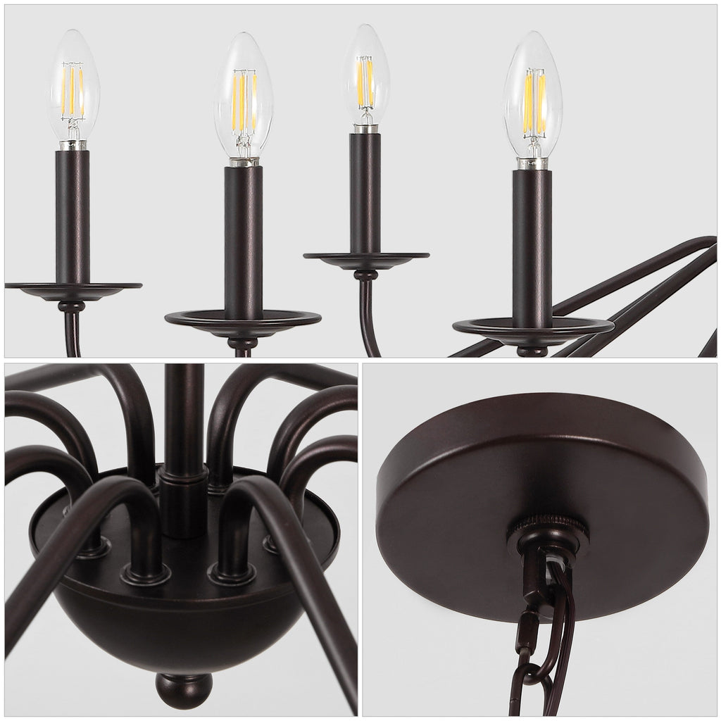 34.75 6-Light Iron LED Chandelier, by JONATHAN Y