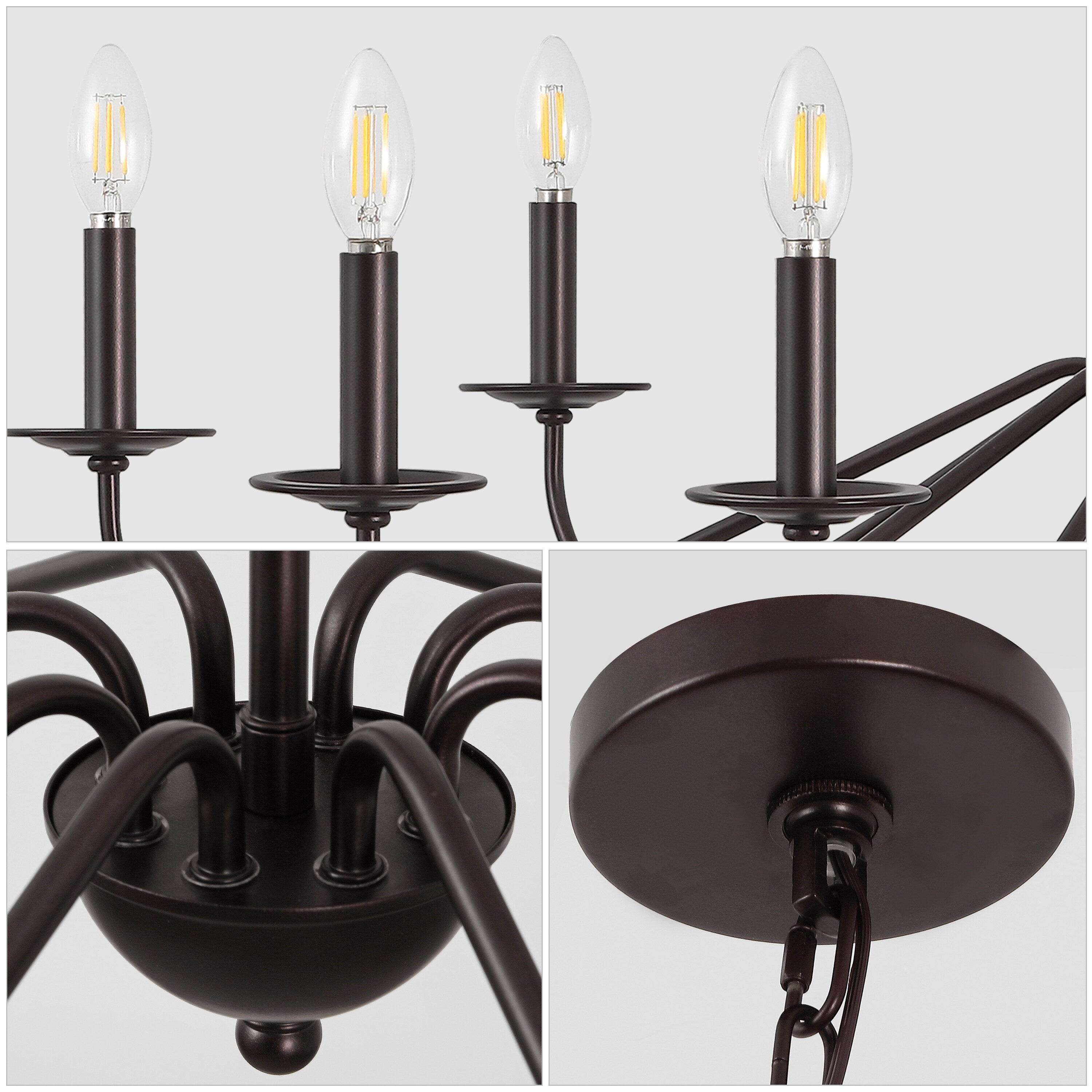 34.75 6-Light Iron LED Chandelier, by JONATHAN Y