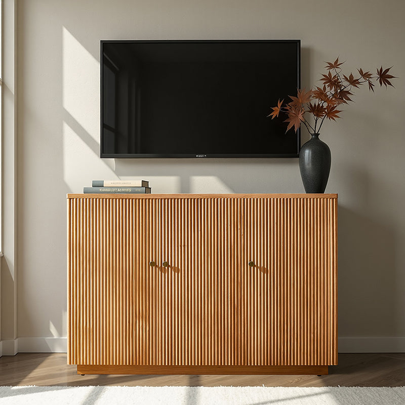Mack Modern Fluted Solid Wood Sideboard with Elegant Storage Solution