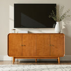 Alee 58 Inches Wide Mid-Century Modern 4-Door Sideboard With Adjustable Shelves