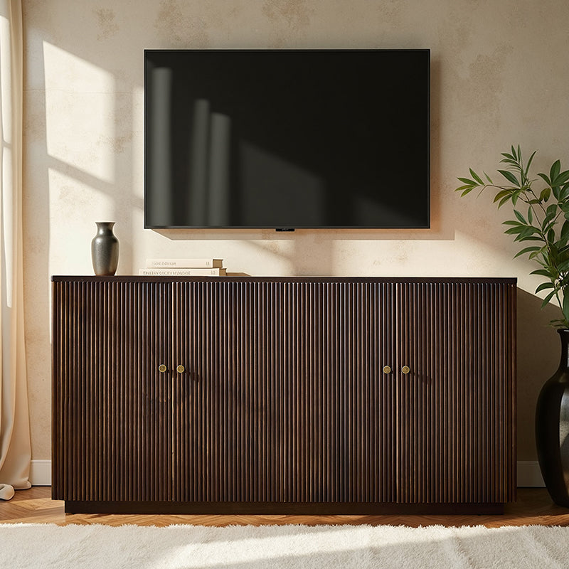 Mack Modern Fluted Solid Wood Sideboard with Elegant Storage Solution