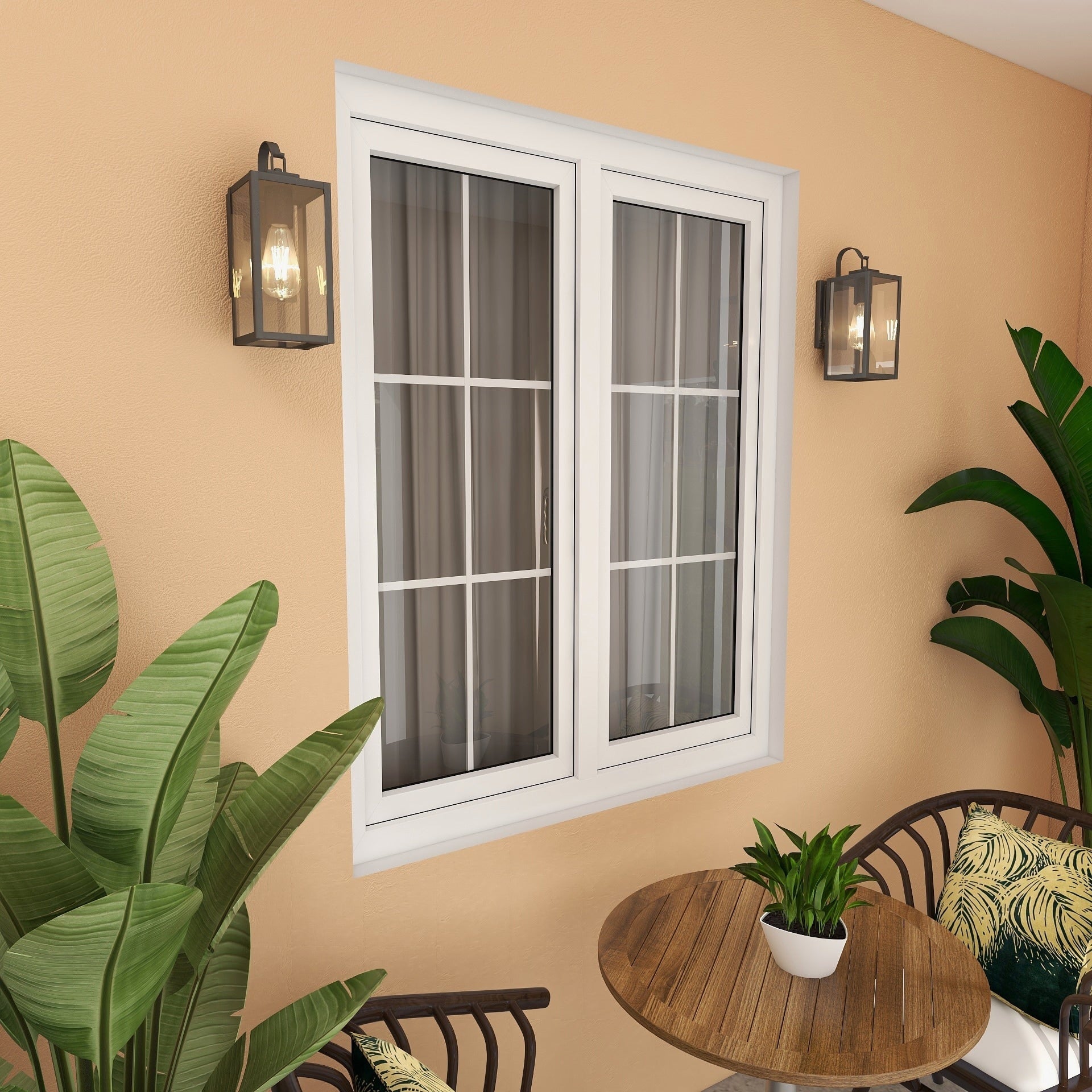 4PK-1 Light Outdoor Matte Black Wall Sconce Lantern - 5x6.7x13.78