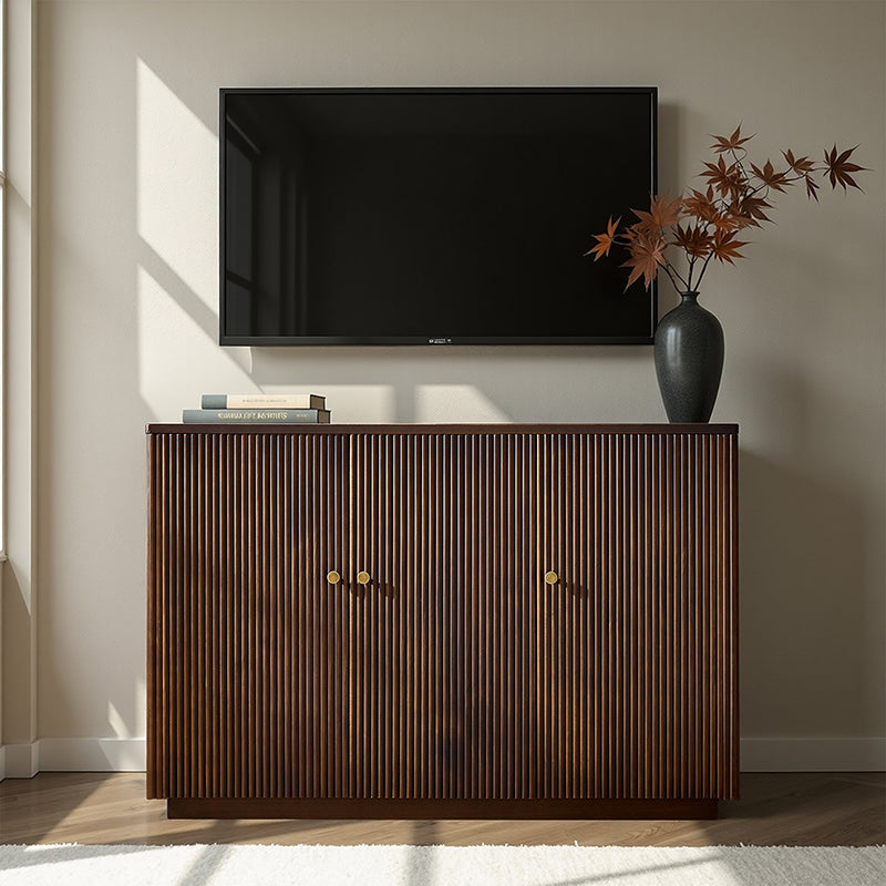 Mack Modern Fluted Solid Wood Sideboard with Elegant Storage Solution