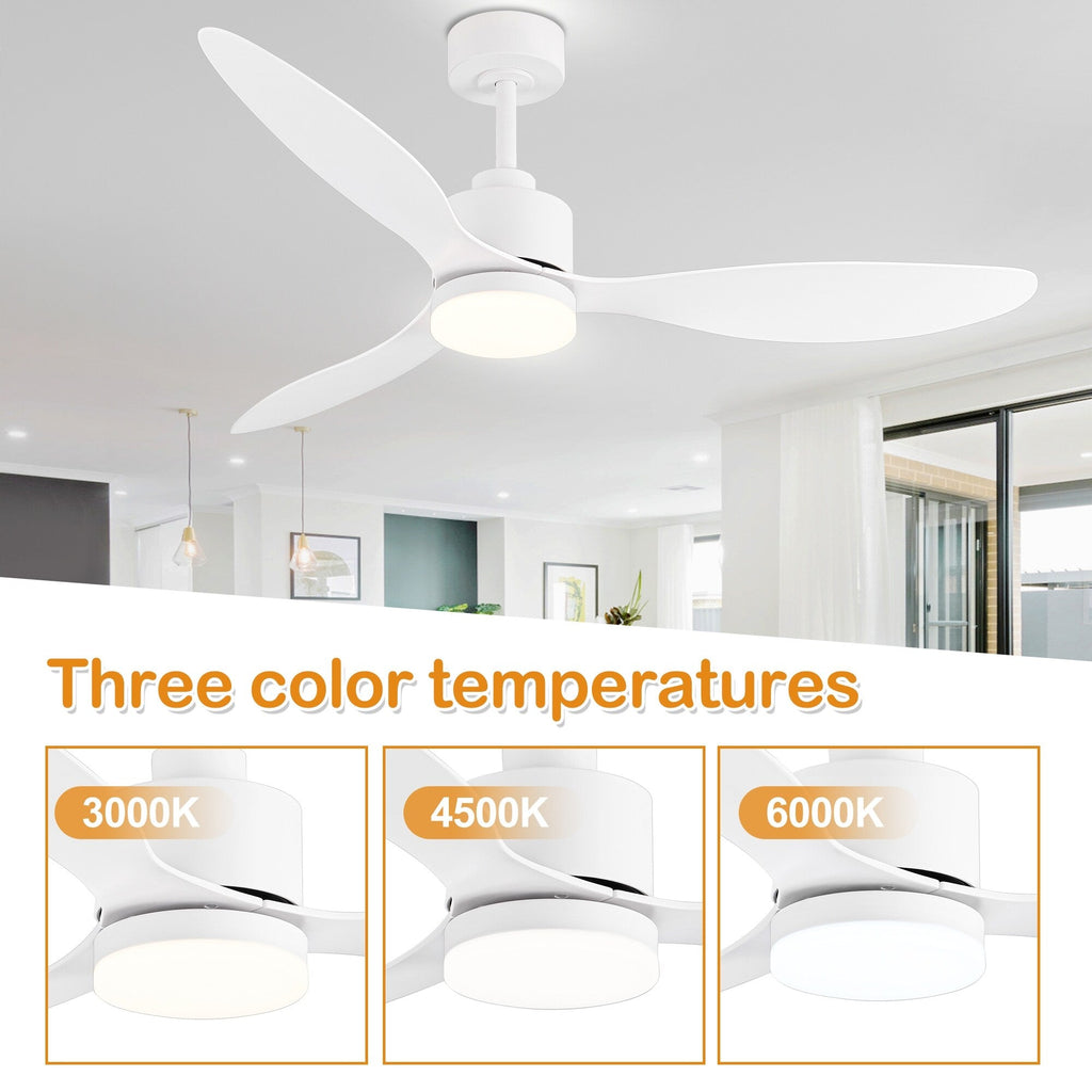 52 Inch LED Ceiling Fan with Lights Remote(3-Blade)