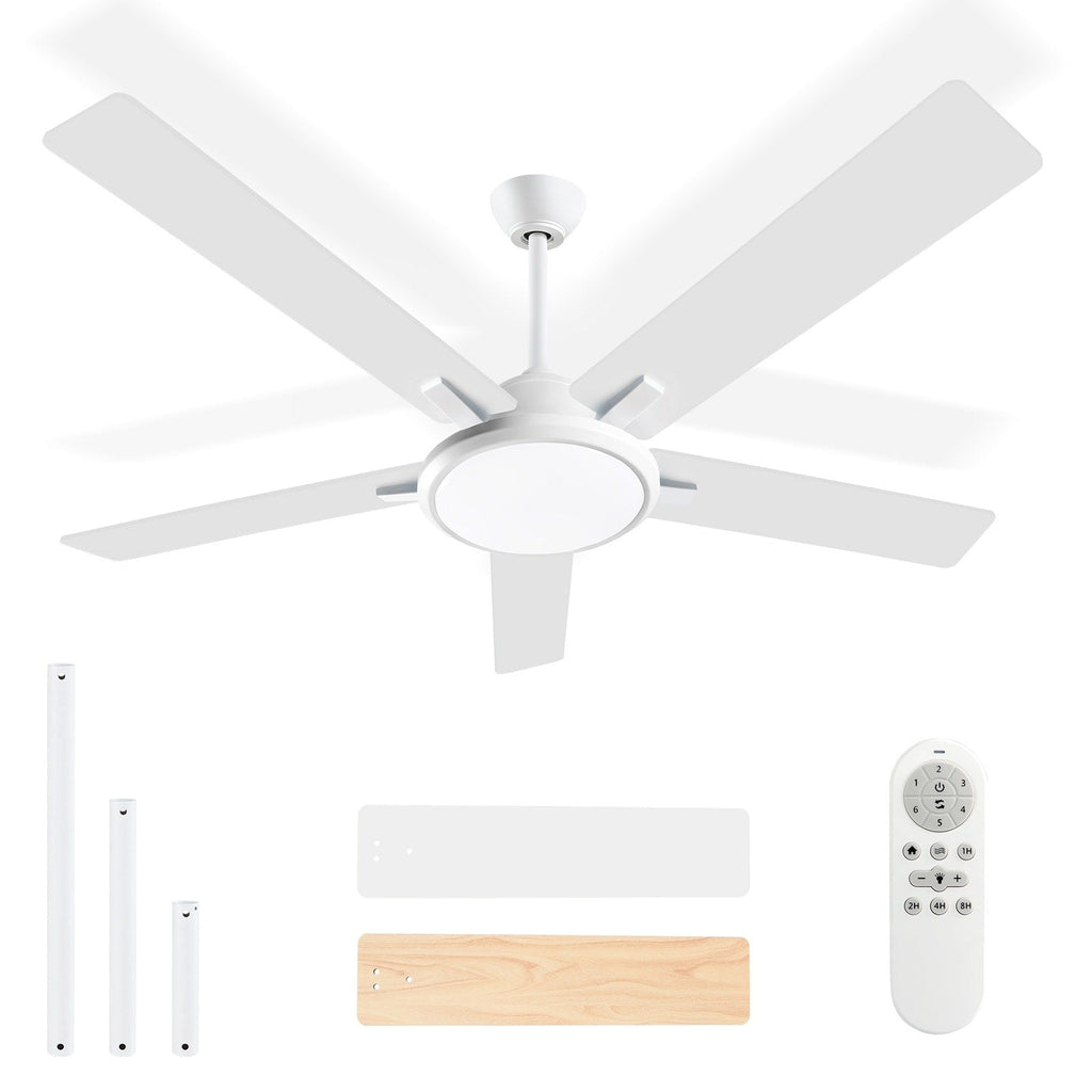 52 Modern Ceiling Fans with Lights and Remote, LED Dimmable