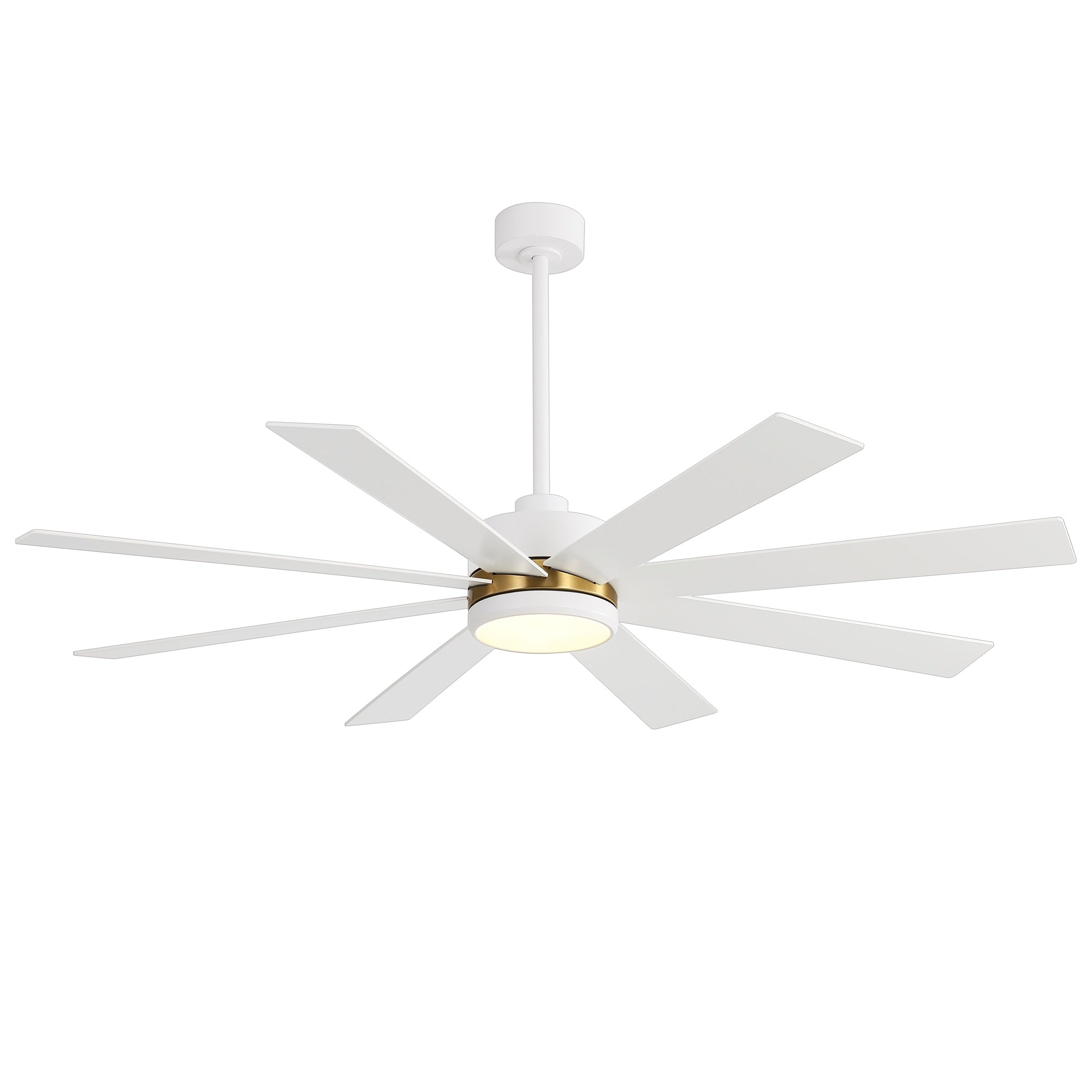65 Inch 8-Blade Black LED Ceiling Fan with Light and Remote
