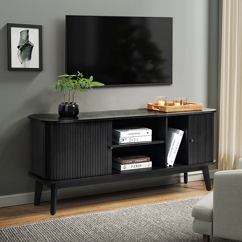 David 59 Modern Hidden Space Sliding Door TV Stand