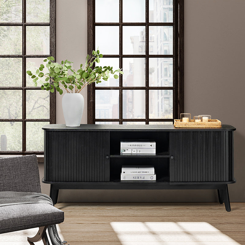 David 59 Modern Hidden Space Sliding Door TV Stand