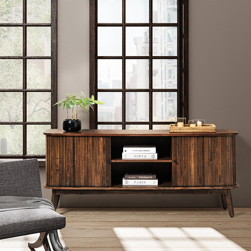 David 59 Modern Hidden Space Sliding Door TV Stand