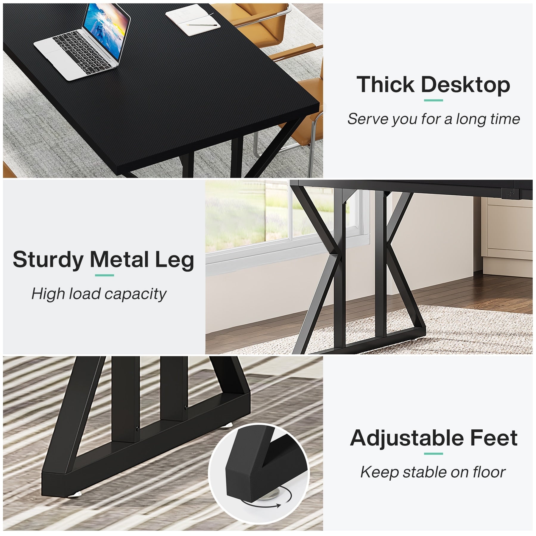 70.8-Inch Executive Desk, Large Computer Office Desk Workstation