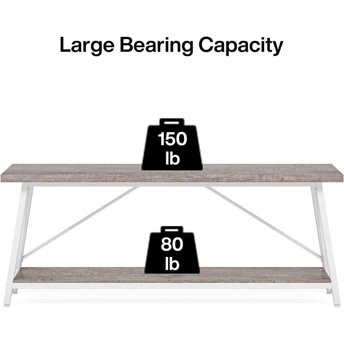 70.9 Inch Extra Long Sofa Table, Industrial Entry Console Table