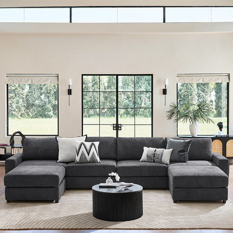 Aeris 138 Modern Curved Sectional Couch & Sofa With Curved Aesthetic