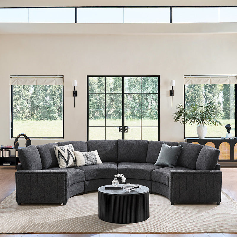 Aeris 138 Modern Curved Sectional Couch & Sofa With Curved Aesthetic