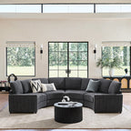 Aeris 138 Modern Curved Sectional Couch & Sofa With Curved Aesthetic