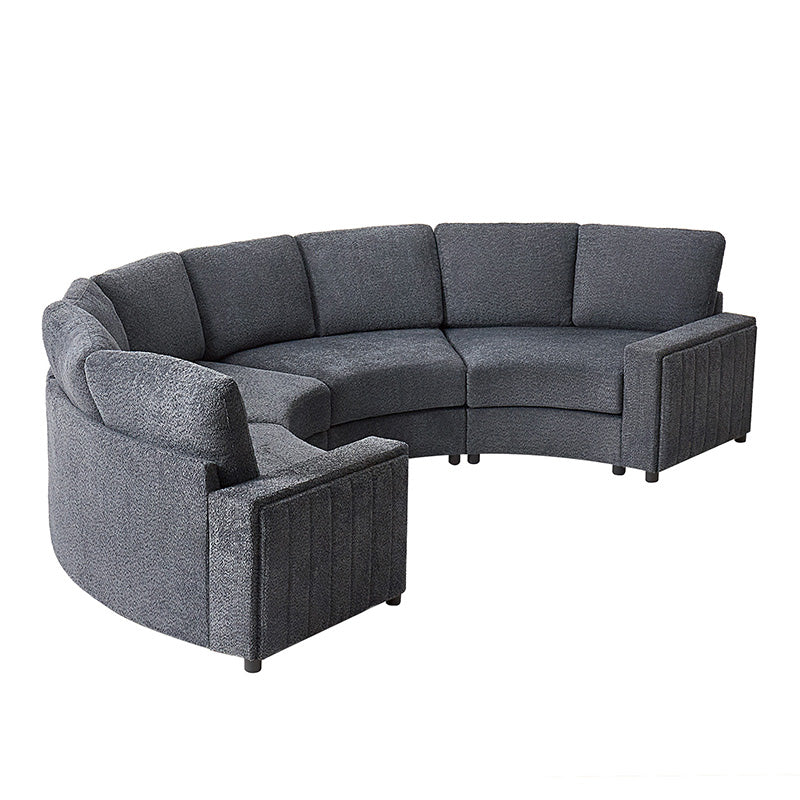 Aeris 138 Modern Curved Sectional Couch & Sofa With Curved Aesthetic