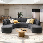 Aeris 138 Modern Curved Sectional Couch & Sofa With Curved Aesthetic