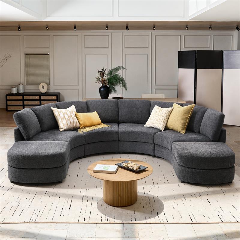 Aeris 138 Modern Curved Sectional Couch & Sofa With Curved Aesthetic