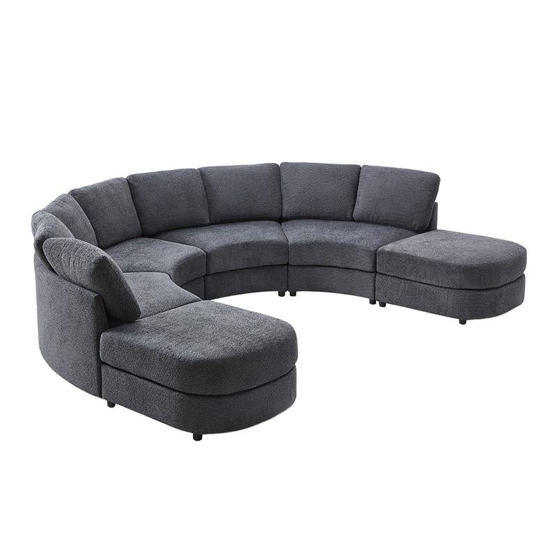 Aeris 138 Modern Curved Sectional Couch & Sofa With Curved Aesthetic