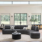 Aeris 138 Modern Curved Sectional Couch & Sofa With Curved Aesthetic
