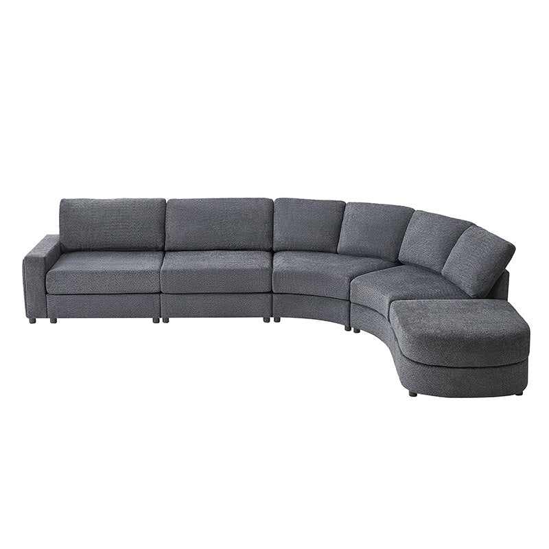 Aeris 138 Modern Curved Sectional Couch & Sofa With Curved Aesthetic