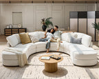 Aeris 138 Modern Curved Sectional Couch & Sofa With Curved Aesthetic