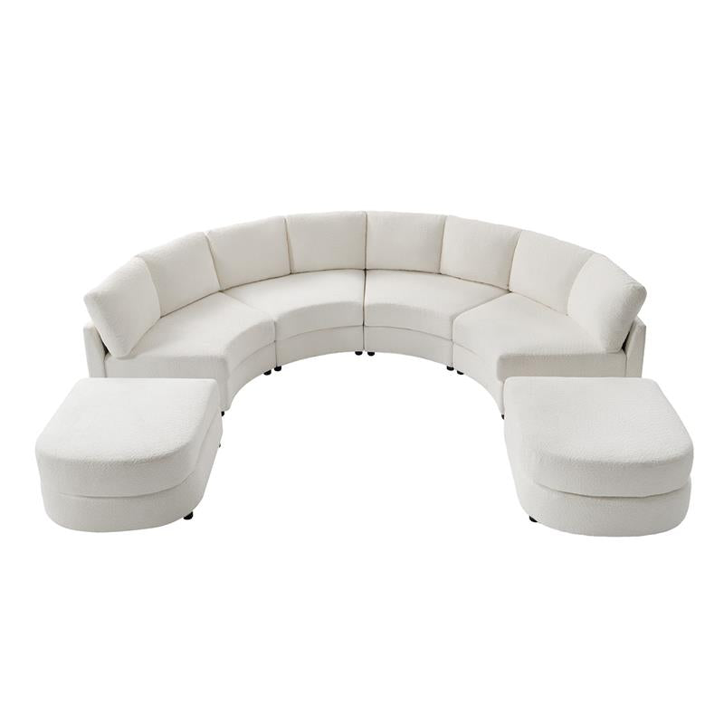 Aeris 138 Modern Curved Sectional Couch & Sofa With Curved Aesthetic