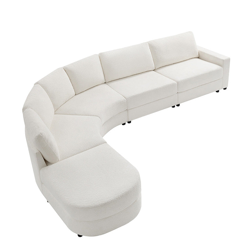 Aeris 138 Modern Curved Sectional Couch & Sofa With Curved Aesthetic
