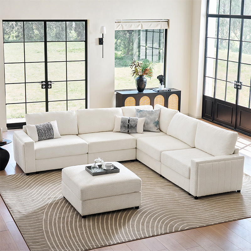 Aeris 138 Modern Curved Sectional Couch & Sofa With Curved Aesthetic
