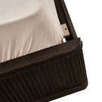 3-Piece Modern Fluted Solid Wood Bedroom Set with Oak Texture