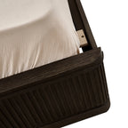 4-Piece Modern Fluted Solid Wood Bedroom Set with Oak Texture