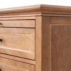 4-Piece Transitional Solid Wood Bedroom Set with 5-Drawer Dresser